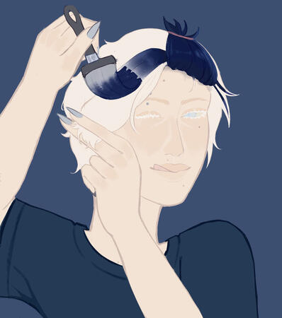 Atlas dyeing his hair